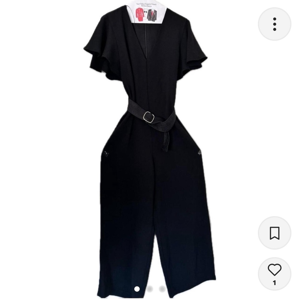 zara short sleeve black xs jumpsuit